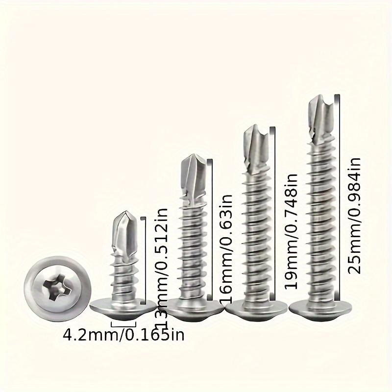 50/100pcs Carbon Steel Cross Round Head With Pad Self Drilling Self Tapping Screw With Pad For Warsaw Drill Tail Dovetail Screw