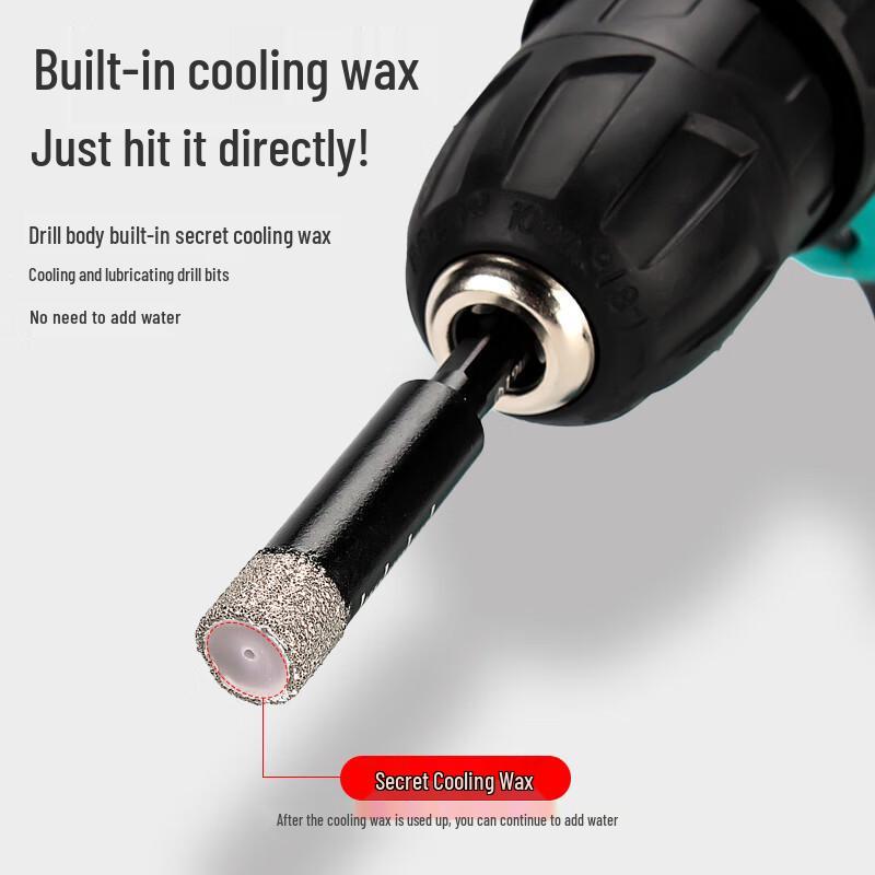 Hex Shank Hole Drill Bit for Glass, Marble, Ceramic, and Porcelain Tiles - Dry Use