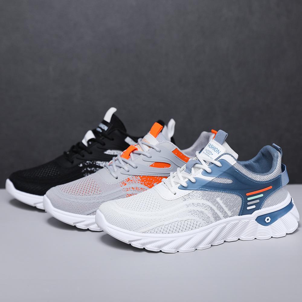Mens Running Shoes Breathable Knit Sport Sneakers Cushion Casual Gym Athletic Trainers Outdoor Jogging Tennis Shoes