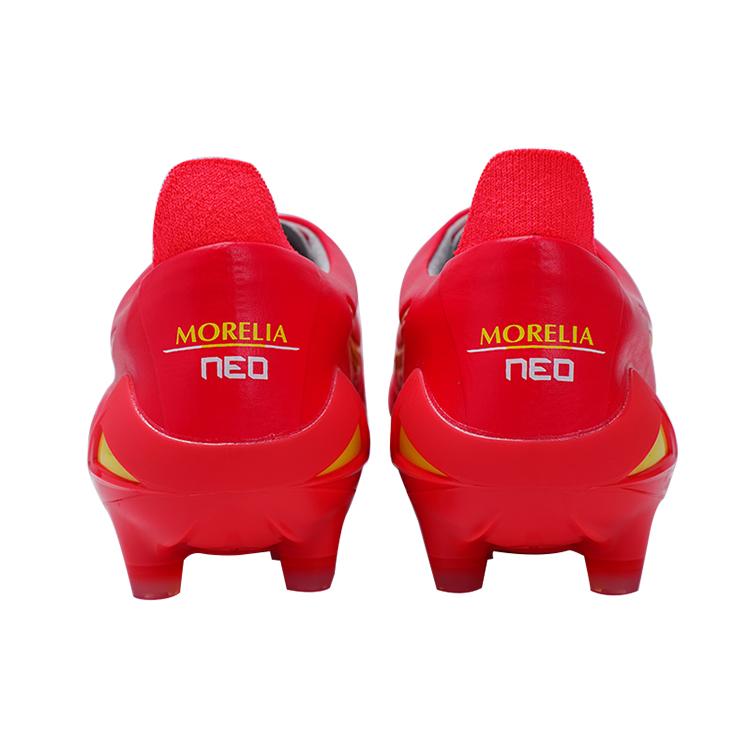 Mizuno Morelia Neo Round Toe Lace-Up FG (Rubber Long Studs) Slip-Resistant Durable Soccer Shoes Men Soccer Shoes Red P1GA233264