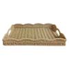 Large Capacity Food Serving Tray Rectangular Woven Decorative Platter Woven Storage Tray  Household