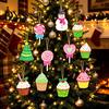 Festive Hanging Gift Pendants Christmas Wooden Ornament, Lollipop Cupcake Ice Cream Popsicle Kindergarten Supplies Decorations for Xmas Tree, Window,