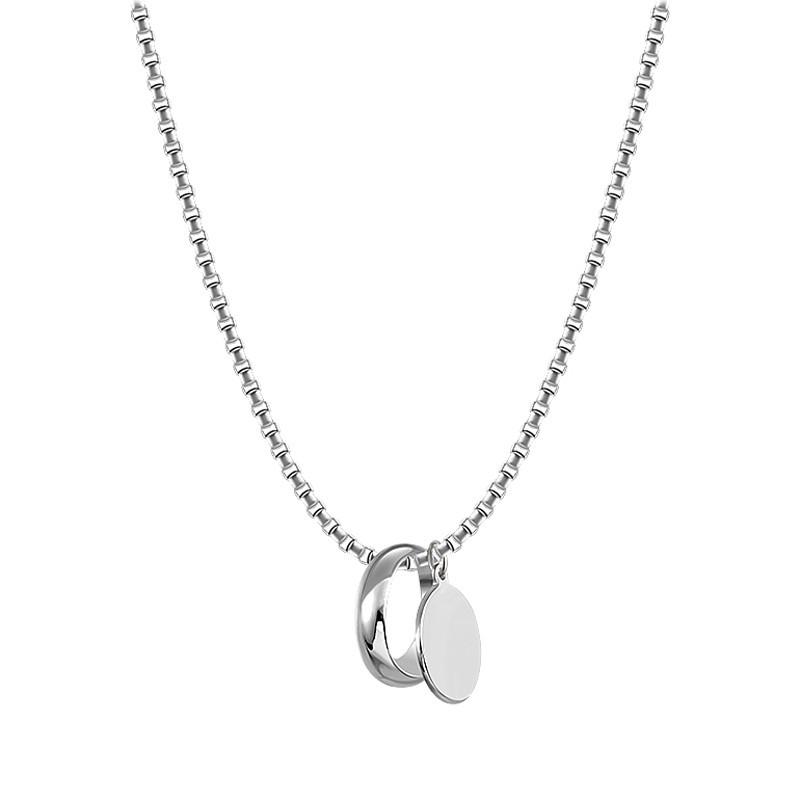 

17 км простое кольцо, ожерелье для женщин, модная круглая пластина, кулон, серебряные ожерелья для мужчин, аксессуары-цепочки, ювелирные изделия