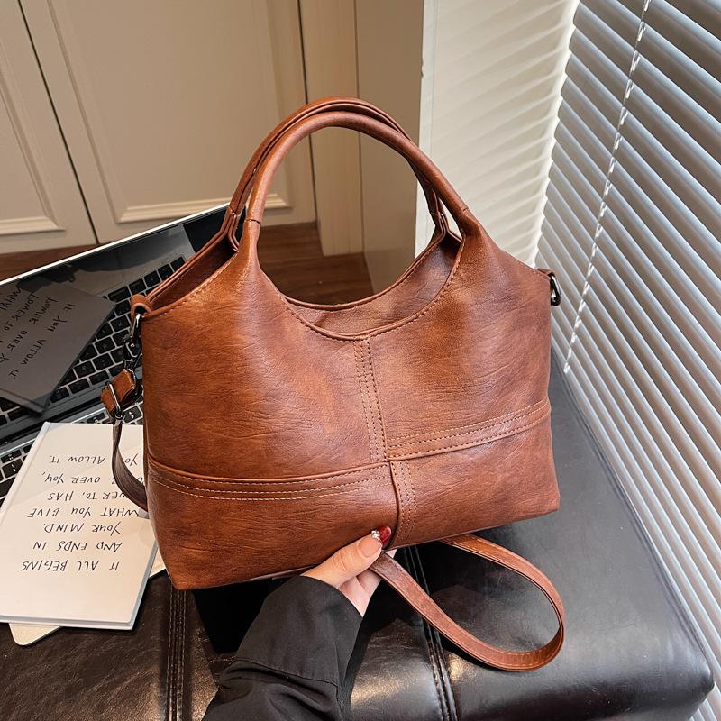 Texture Soft Leather Handbag, High-end Feel, Light Luxury Women's Bag, Large Capacity Commuting Shoulder Crossbody Bag, Women's Bag
