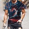 3D Digital Printing T-Shirt Teen Men's Short Sleeve Top Versatile Breathable