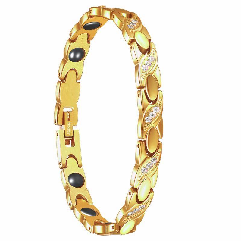 

Fish 18K gold CNC zircon stainless steel women s bracelet titanium steel jewelry jewelry Korean version