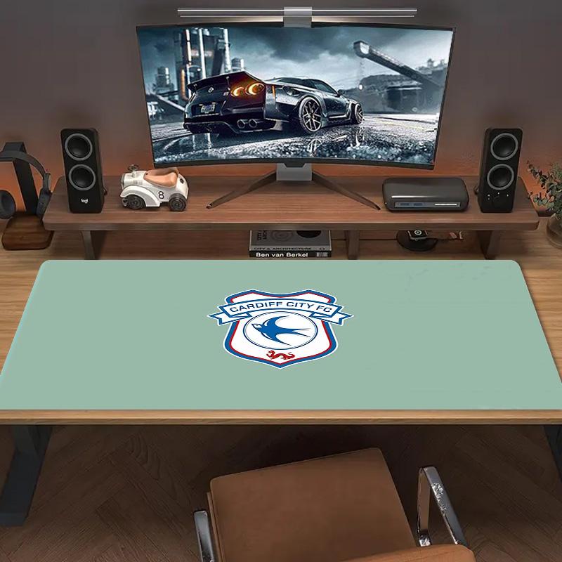 Cardiff City FC Print Cushion Non-slip Laptop Tablet Big Mousepad XXL Mat Mini PC Playmat With Lock Edge