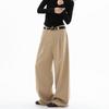 Women's Loose Wide-Leg Khaki Trousers