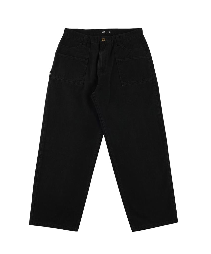 Ialtial Hitchhiker Belt Loop Cotton Pants Black