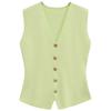 Zaprha 2025 Summer New Simple and Versatile Plain Stitch V-neck Sleeveless Vest-Style Top Vest 4192003