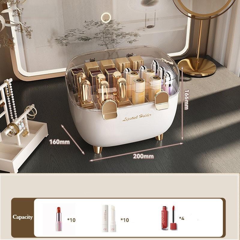 Lipstick Holder Organizer with Lid Clear Acrylic Lipstick Display Stand Container Dustproof Beauty Makeup Organizer for Cosmetic