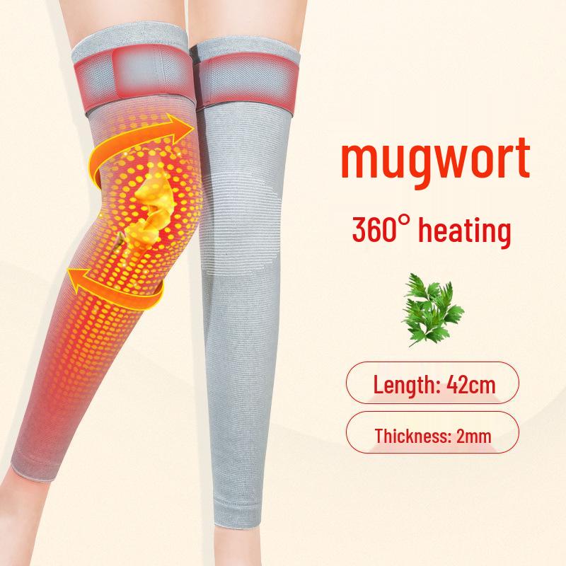 Mugwort Cotton Anti-Slip Knee Pads for Cold Protection - Unisex, Warm Knee Sleeves for Elderly
