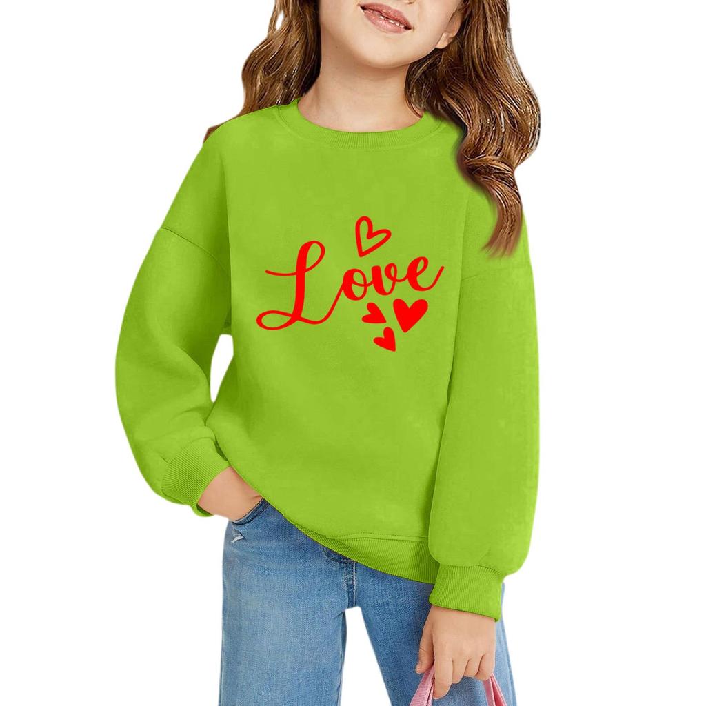 Mädchen Rundhals-Pullover für Kinder Bedruckte Baby-Oberteile Valentinstag