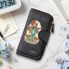Vintage Cartoon Print Long Wallet Casual Multi Card Large Capacity Fashion Purse