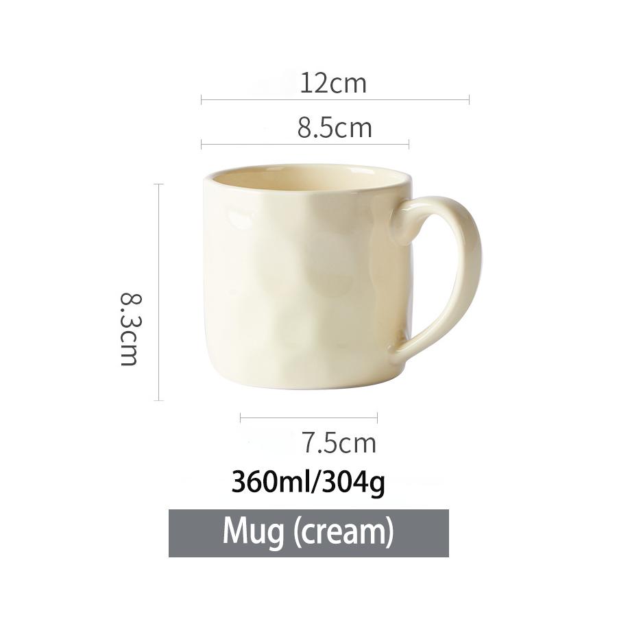

Gradient textured ceramic mug 360ml large capacity coffee cup 1pc жёлтый