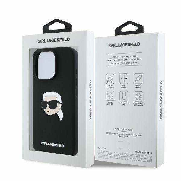 Karl Lagerfeld Klhmp16Xskhpplk Iphone 16 Pro Max 6.9 Czarny/Black Hardcase Silicone Karl Head Print Magsafe