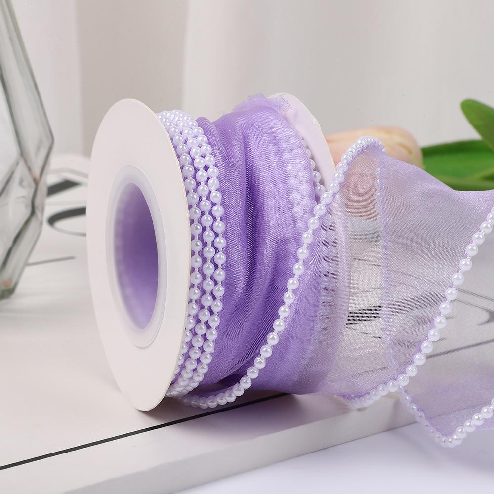 4cm Pearl Fishtail Silk Ribbon for Bouquet & Cake Decoration