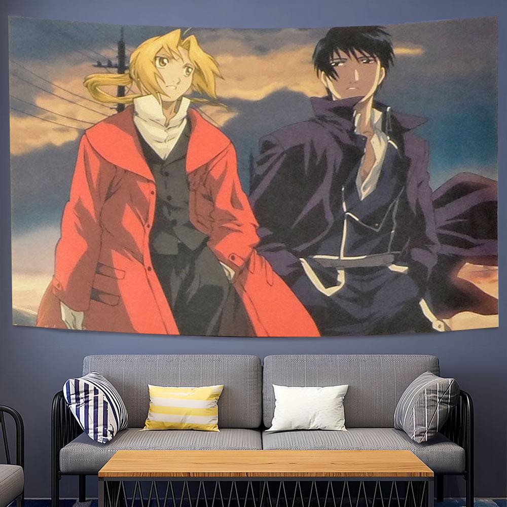 

New Anime FFullmetal Alchemist Poster Print Tapestry Hippie Vintage Wall Hanging Bedroom Wall Atmosphere Decor Background Cloth 74x94cm(29x37in)
