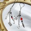 Shell Fish Tail/Bass/Heart Needle Keyring Phone Charm Detachable Phone Lanyard Beaded Keychain Jewelry for Wallet