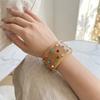 Vintage C-shaped Open Bracelet Resin Rhinestone Bracelet Temperament Chunky Bangle  Women