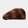 Classic British Style Short Brim Hat With Plaid Pattern For Fall And Yearround Wear