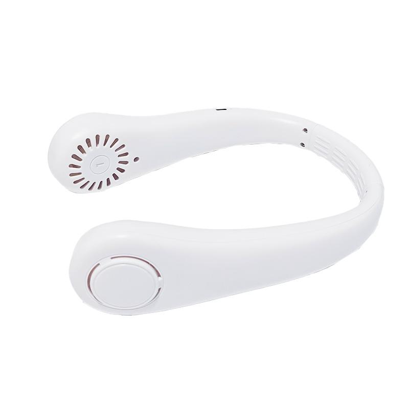 

Мини-вентилятор на шею без листьев, удобный, 1200 мАч, 3 скорости ветра, зарядка через USB, охлаждающий вентилятор, подходит для занятий спортом на открытом воздухе белый