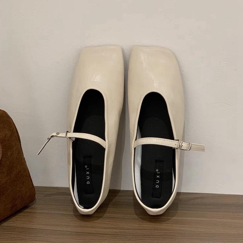 Fashion SUOJIALUN New Brand Women Flat Shoes Fashion Round Toe Slip On Ladies Mary Jane Shoes Soft Flat Outdoor Dress Single Shoes
