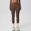 Womens High-Waisted Sports Leggings Solid Color Quick-Dry Double-Sided Brushed Yoga Running Fitness