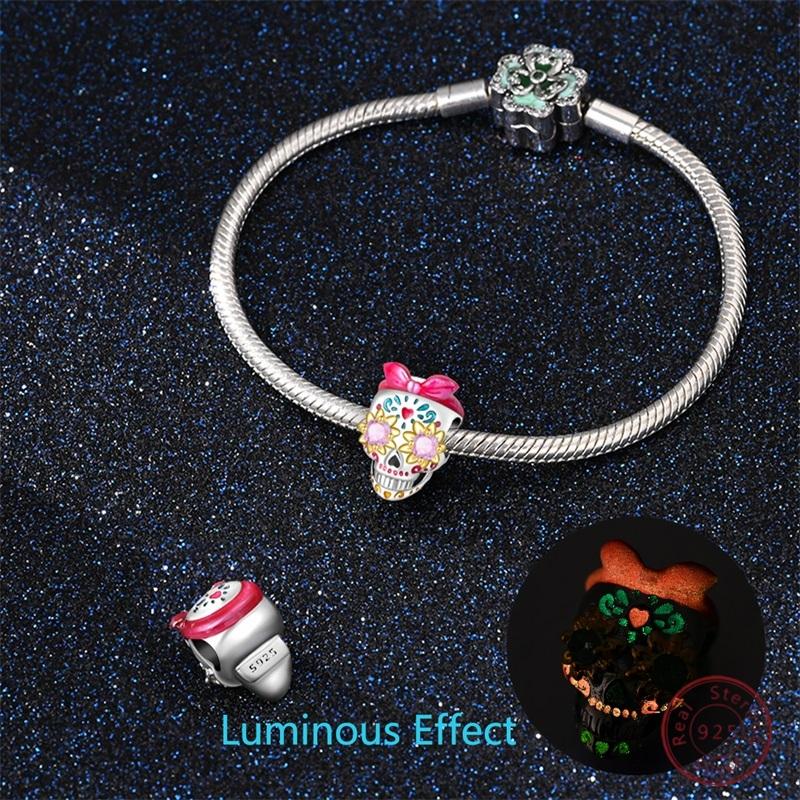 100% Copper Skull Luminous Shiny Zirconia Beads 3Mm Diy Holiday Exquisite Jewelry Gift Making