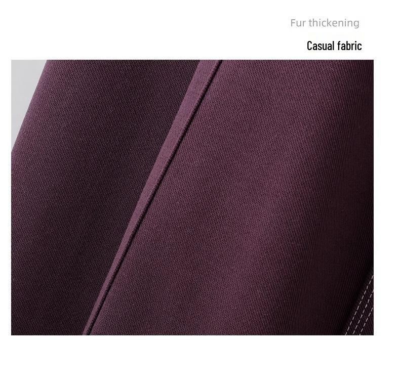 High-End Women's Purple Scimitar Spring 2025 Slimming Wide-Leg Pants with Elastic Waist