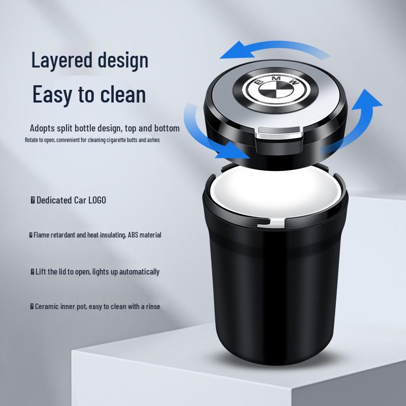 BMW Series Anti-Ash Car Ashtray: Compatible with 3, 5, 7, 1 Series & X1-X7.
