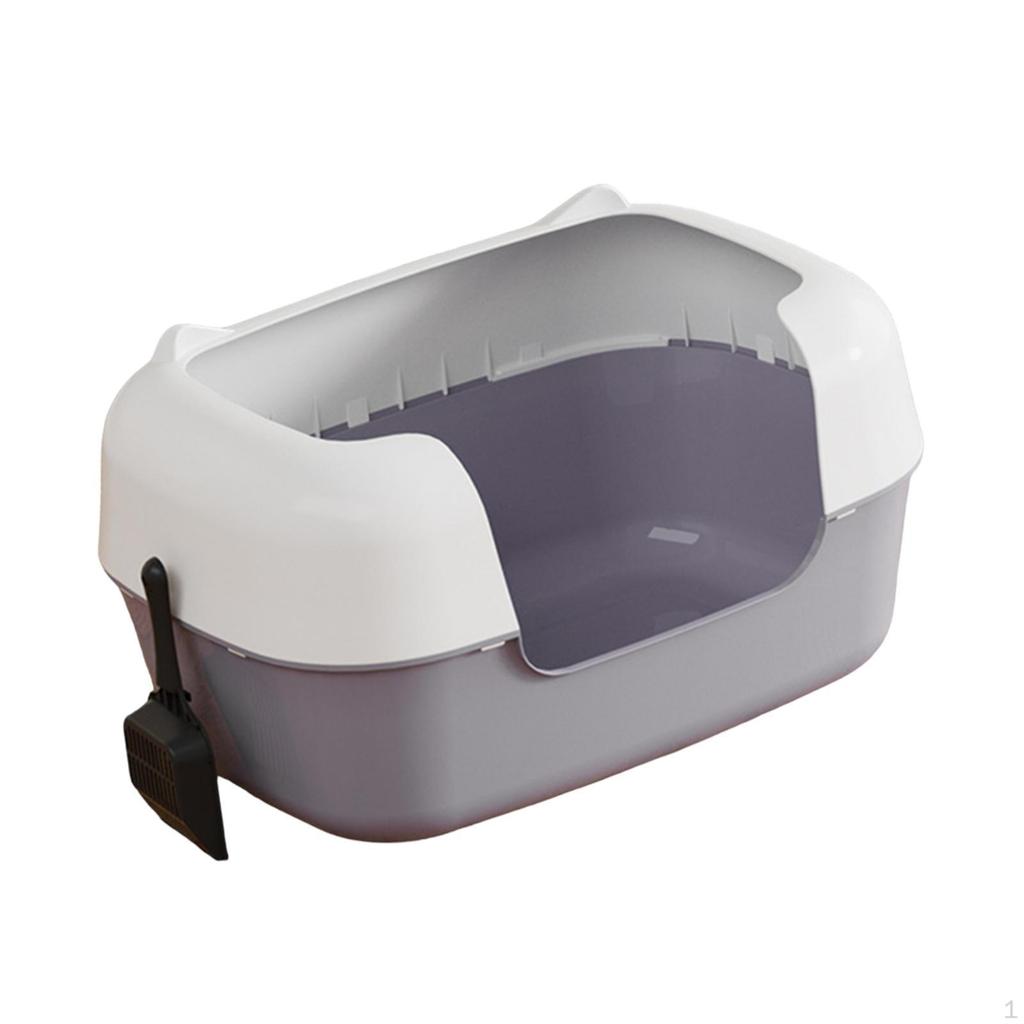 Cat Litter Box Cleaning Basin Portable Removable High Sided Anti Splashing Toilet for Indoor