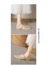 2023 Retro Low-Heeled Mary Jane Shoes: Square Toe, Soft Leather, Shallow-Mouth with Buckle Design for Women