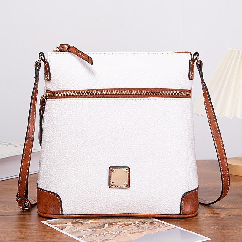 Dámská taška Vintage Pebbled Lychee Grain Textura Crossbody taška Vícebarevná dámská taška