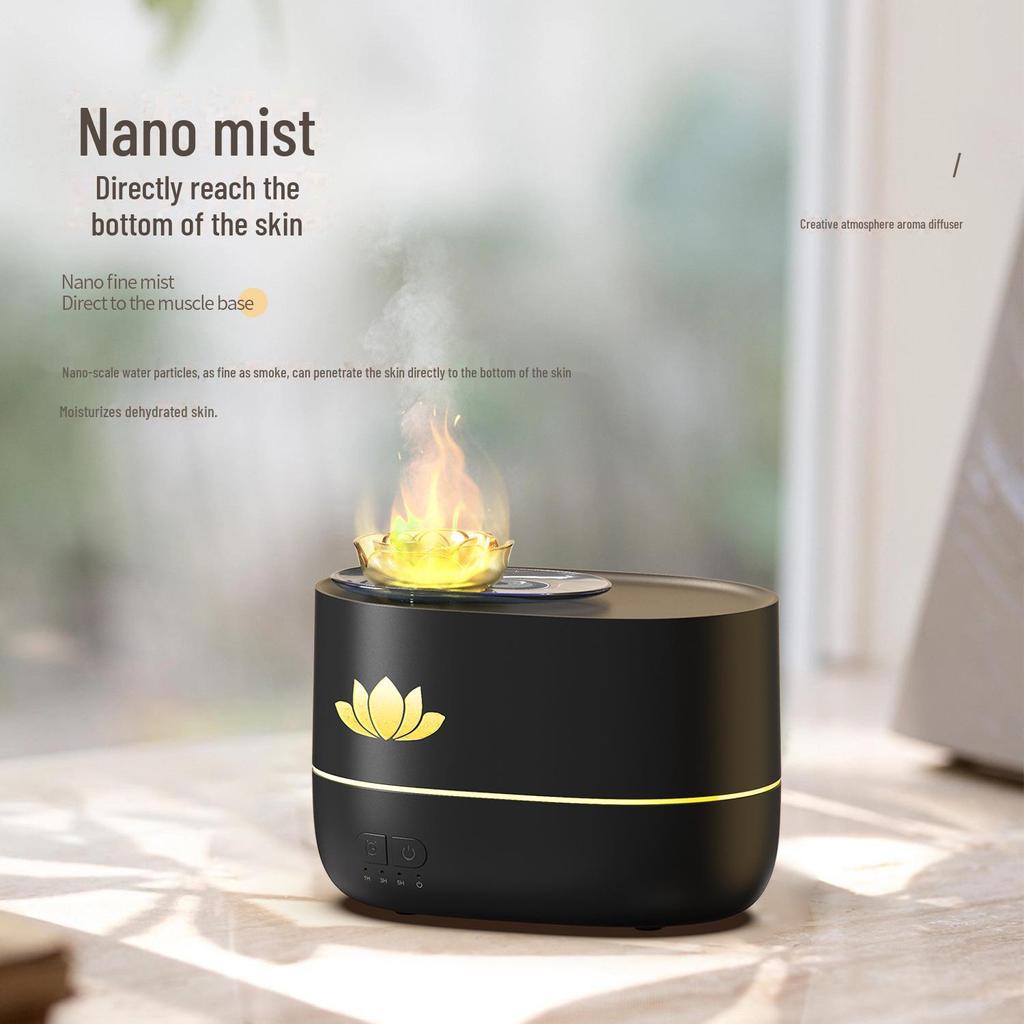 Colorful Lotus Aromatherapy Desktop Diffuser: Large Capacity Essential Oil Humidifier