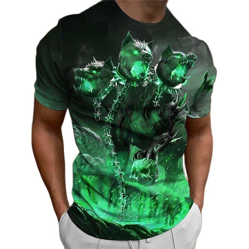 

Летние мужские футболки с принтом животных и волка, винтажные повседневные свободные футболки с круглым вырезом и короткими рукавами в стиле Харадзюку, одежда большого размера XL