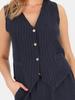 WOMEN' STRIPED LINEN VEST