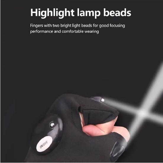 LED Flashlight Luminous Running Gloves Waterproof Cycling Camping Hiking Rescue Glove Lamp Lighting Gloves Fingerless Gloves 3