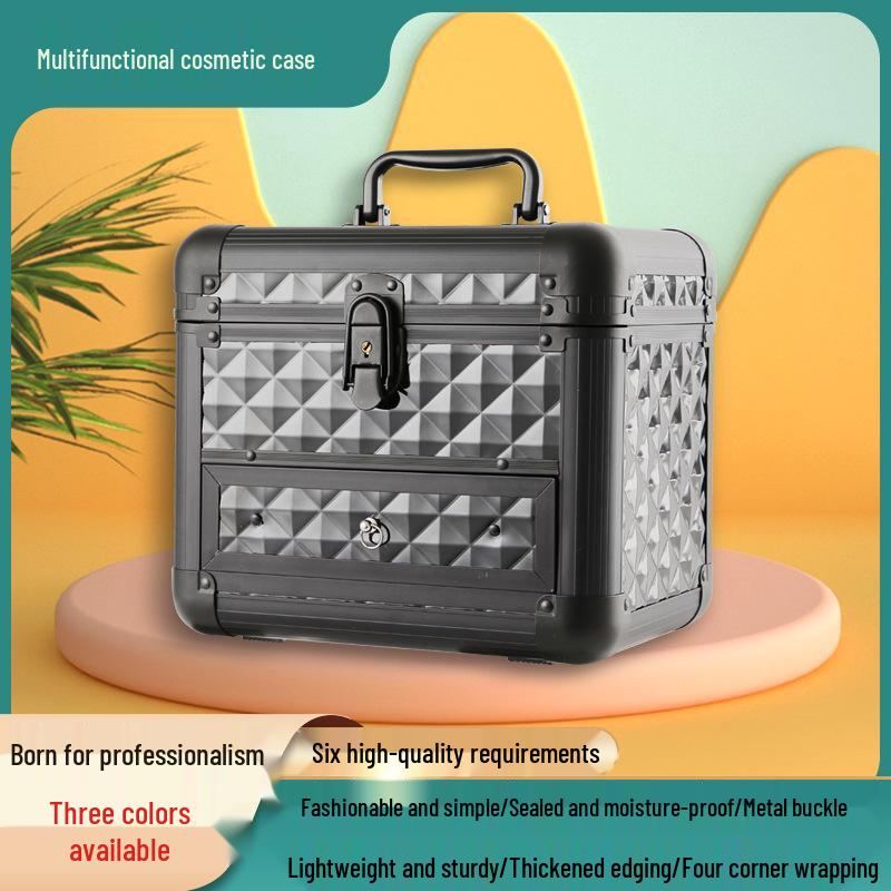 LED Mirror Makeup Bag: Large Capacity Cosmetics & Jewelry Storage Case for Professional Makeup Artists