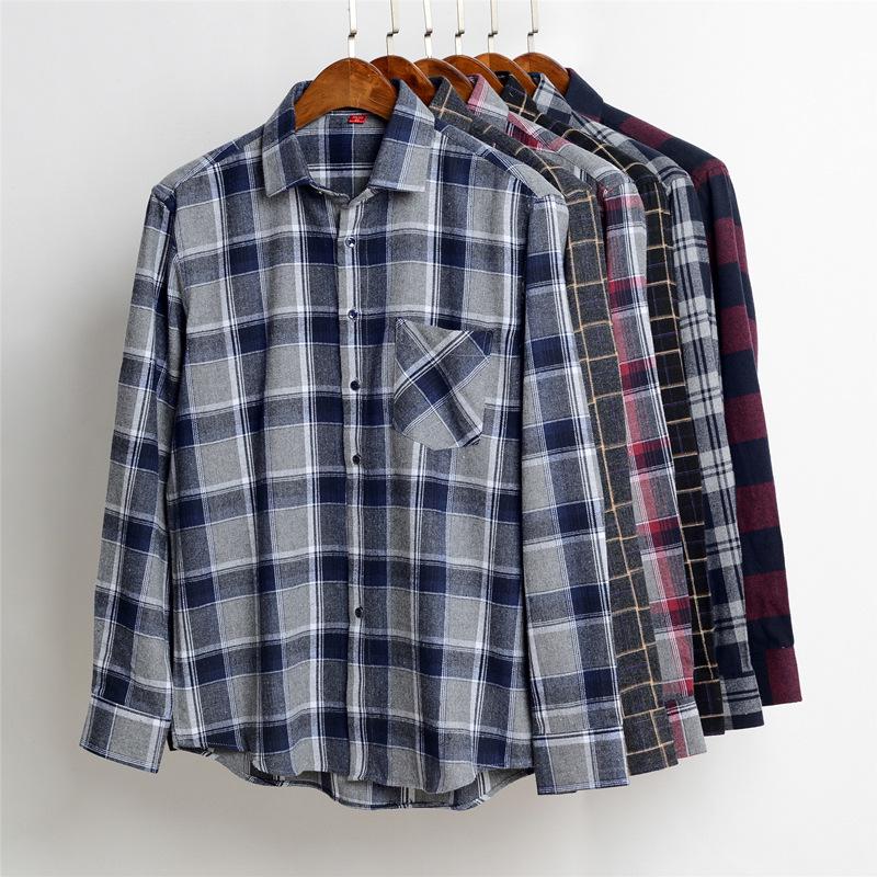 Men's Trendy Plaid Slim Fit Long Sleeve Shirt - Comfortable & Casual.