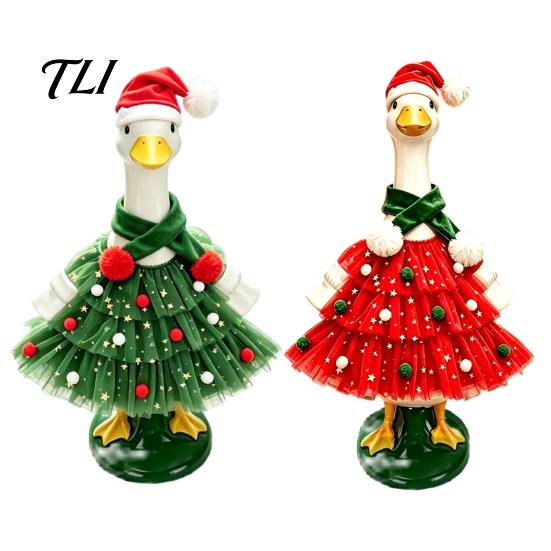 Festive Lawn Goose Accessories Christmas Porch Outfit, Santa Dress with Plush Scarf And Holiday Animal Costume Hat Apparel, Winter for Outdoor Outfit