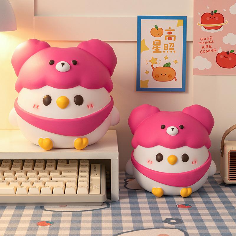 Creative Cartoon Little Parrot Glue-elastic Piggy Bank Can Be Stored and Withdrawn Large Capacity Anti-fall Piggy Bank Children's Toy Doll
