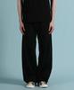 Panicalle Black Back-Banding Wide Denim Pants