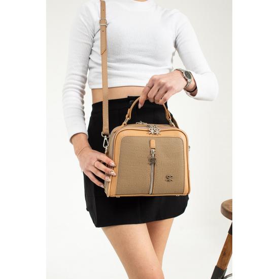 Taschen und Koffer Tara Red Kamel Damen Schultertasche und Tasche 20x24 Größe