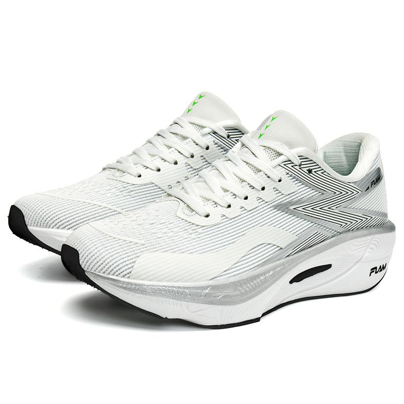 2025 New Student Sports Couple Popcorn + Carbon Board Running Shoes Mesh Large Size Lightweight Running Shoes