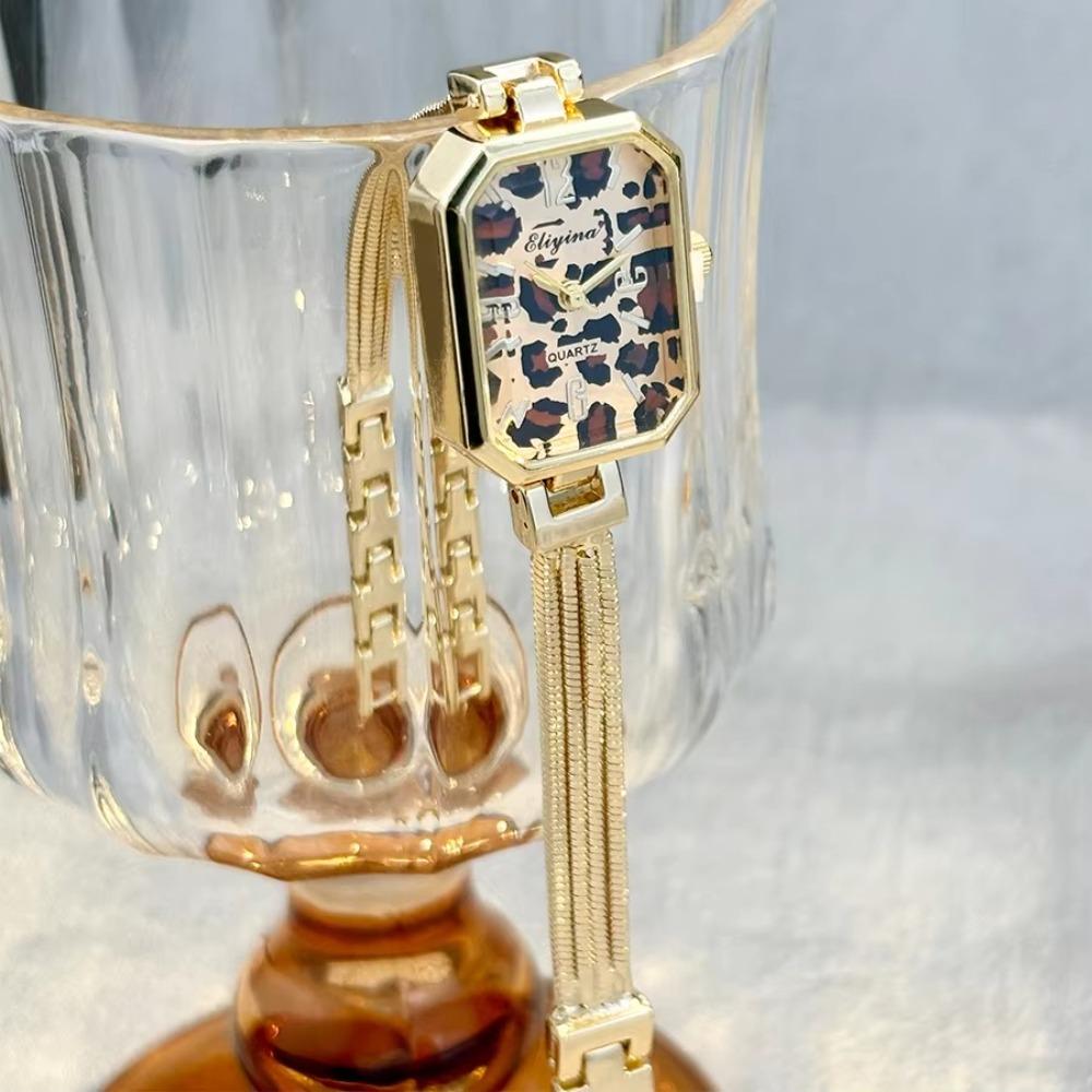 

Fashion Accessory Tassel Chains Watch Alloy Rectangular Quartz Watch Fashion Wear золотий/леопард друку кольору