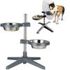Stainless Steel Elevated Pet Bowls Double Bowls Liftable Pet Dispenser Dog Feeder Station Puppy