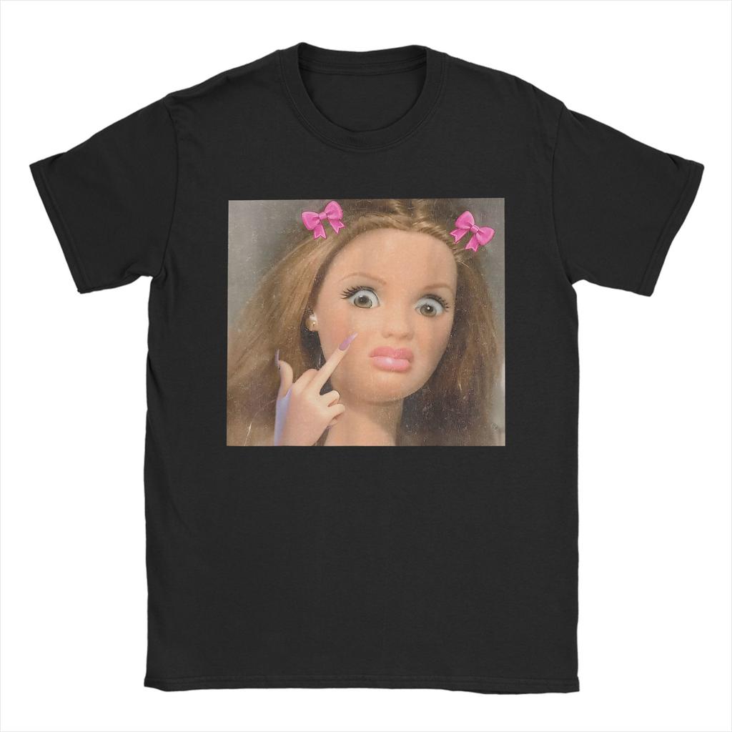 Summer Disgusting Doll Face Meme Novelty T Shirts Cotton Tshirt for Unisex YK Basic Pattern Short Sleeve Top Tees