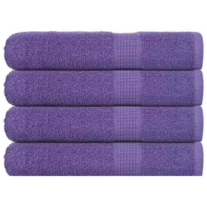 VidaXL Sauna Towels 4 Pcs Purple 80x200 Cm 360 G/m² 100% Cotton, Towel, Bath Towel, Cotton Towel 136888