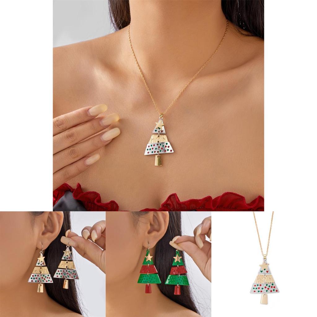 Christmas Tree Pendant Necklace With Zinc Alloy And Lockchain For Holiday Festive Wear